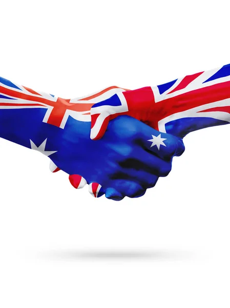 Флаги Австралия, Великобритания, дружба, национальная спортивная сборная — стоковое фото
