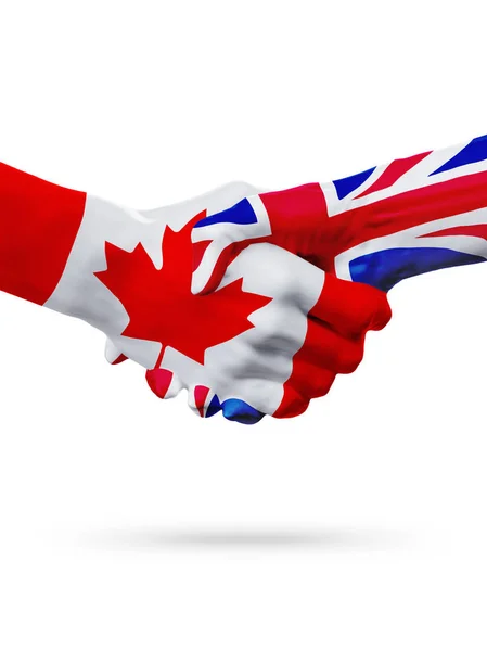Kanada, Wielka Brytania, kraje, partnerstwo przyjaźni uzgadniania koncepcji flagi. — Zdjęcie stockowe