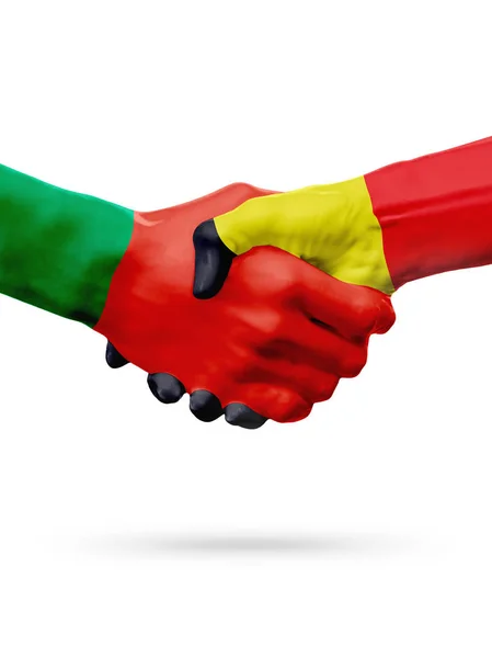 Flagi Portugalia, Belgia krajów, partnerstwo przyjaźni uzgadniania koncepcji. — Zdjęcie stockowe