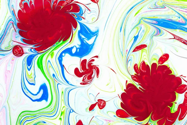 Abstract pattern, Traditional Ebru art. Color ink paint with waves. Floral background.