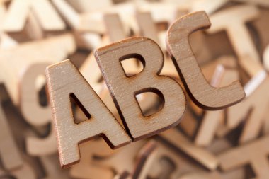 Alfabe ahşap harfler makro