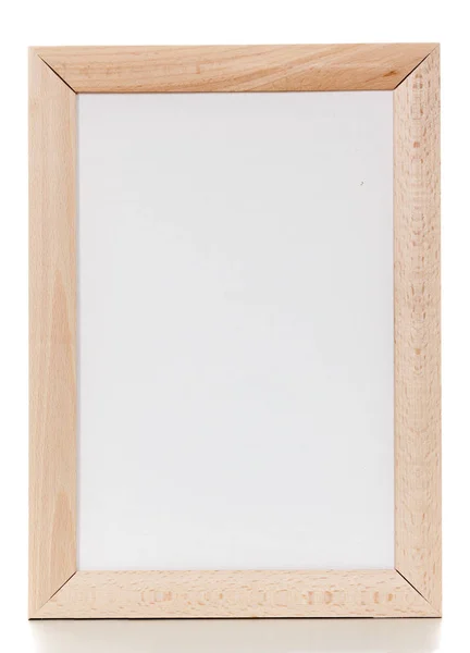 Drewniana ramka z płótna na białym tle — Zdjęcie stockowe