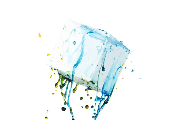 Barevné Malování splash zázemí, liquid cloud inkoust abstraktní, samostatný — Stock fotografie