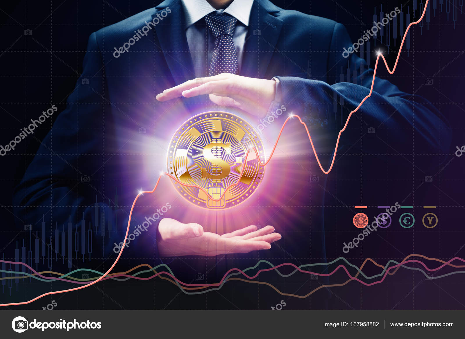 Exchange crypto currency concepts, sales and purchase ...