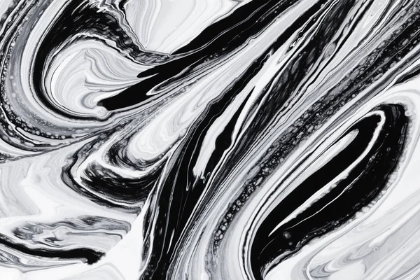 Fondo abstracto, pintura al óleo mineral blanco y negro en el agua —  Fotos de Stock