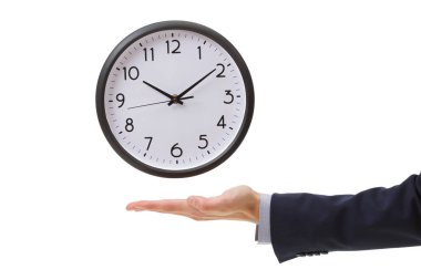 Duvar saati, zaman yönetimi tutan işadamı el