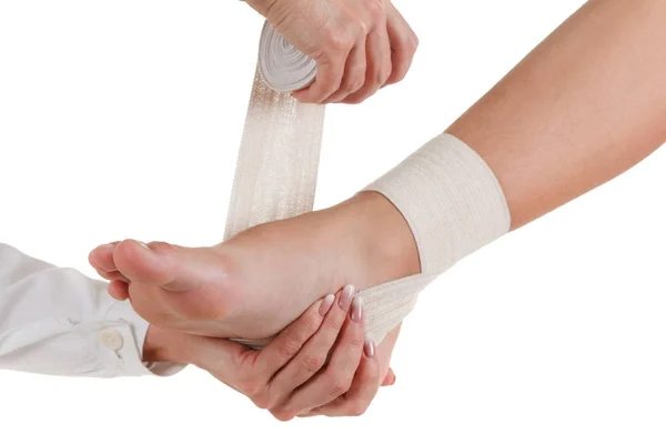 Elastik destekleyici ortopedik bandaj, sıkıştırma sabitleyici ayak bileği — Stok fotoğraf