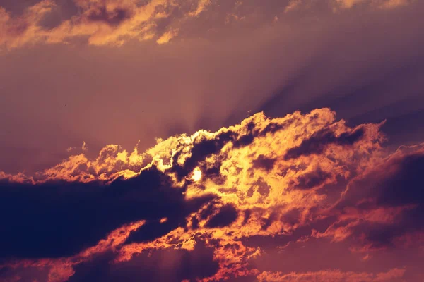 Orange solnedgång himlen. — Stockfoto