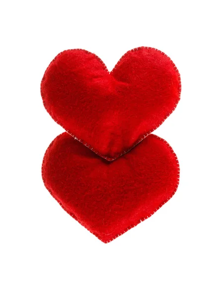 Beyaz arka plan üzerinde izole kırmızı kalpler. Aşk kavramı. 