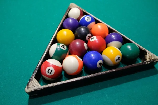 Billard chelk und Billardtisch Hintergrund. — Stockfoto