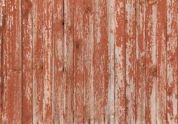 旧木板与裂纹的红色油漆的背景 — 图库照片