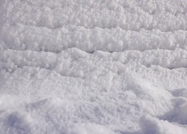 Background of fresh snow macro close up with copy space — Stock Photo, Image