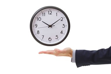 Duvar saati, zaman yönetimi tutan işadamı el