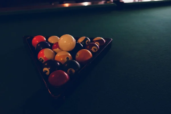 Billiard Pool Table with balls — Stock Photo, Image
