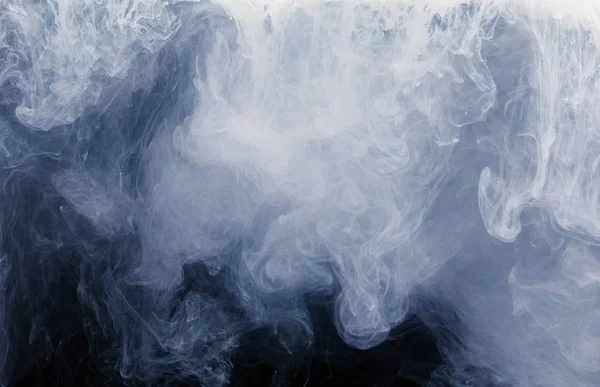 Abstraktní bílého kouře vzoru na černém pozadí. — Stock fotografie