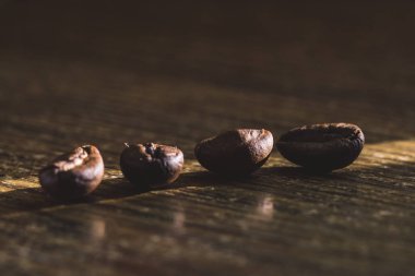 Kahve çekirdekleri makro kırpma closeup
