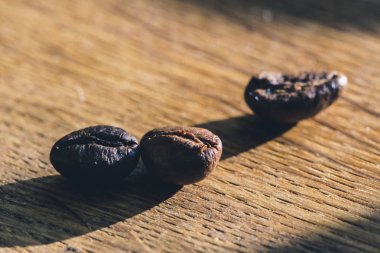 Kahve çekirdekleri makro kırpma closeup