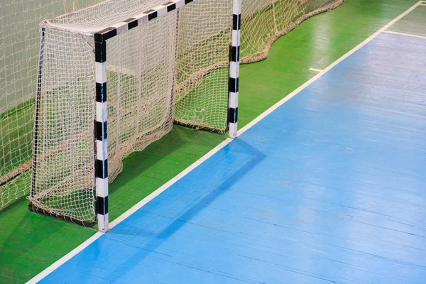 Football field, Futsal ball field in the gym indoor, Soccer sport field — Stock Photo, Image