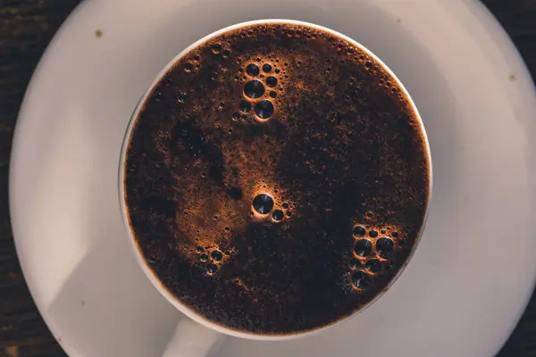 Kaffee-Obertasse von oben — Stockfoto