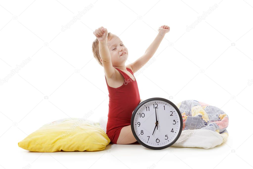 Child wake up with alarm clock