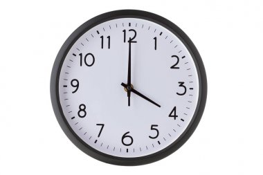 Beyaz üzerine yuvarlak office duvar saati,