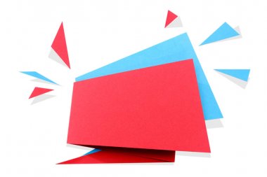 Kağıt kesme geometrik satışı büyük başlığı, özel indirim, indirim. Origami Trendy şirketi etiketi şablonu. Alan metin.