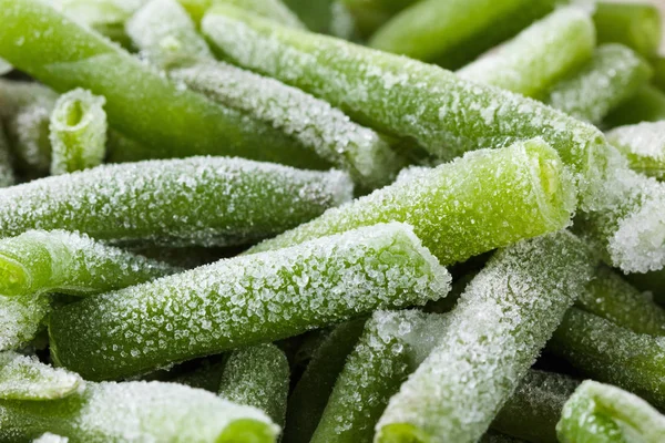 Fundo de comida vegetal, nutrição saudável. Feijão fresco congelado — Fotografia de Stock