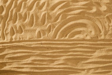 Güneş ve kum plaj arka plan işareti kavramı üzerinde okyanusta