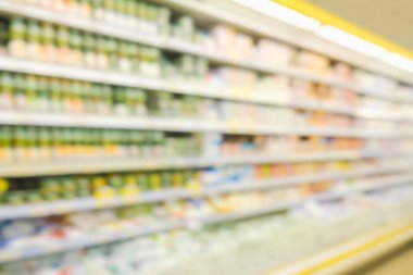 Süpermarket bokeh, soyut piyasa ile arka plan bulanık