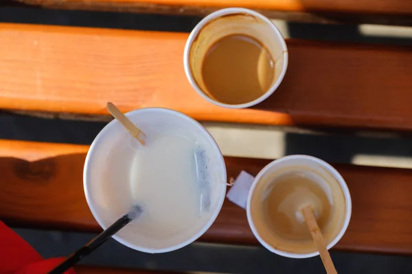 Süßes Hintergrundmuster mit Kaffee und Tee — Stockfoto