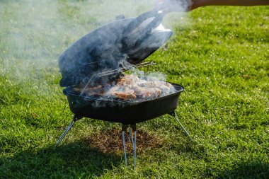 Izgara yaz çimeni bbq et, pişirme.