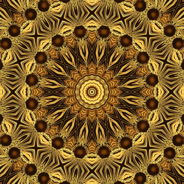 Gouden kristalgeometrie achtergrond en symmetrie ontwerp, gladde bla — Stockfoto
