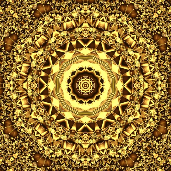 Gold cristal geometry background and symmetry design, decorative.