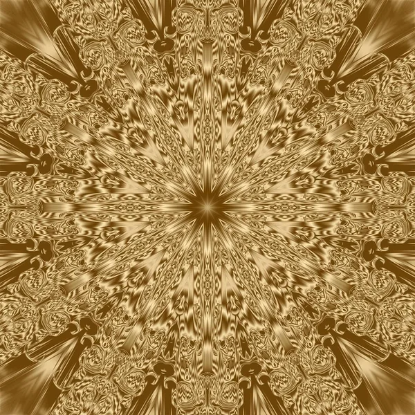 Złoty wzór symetrii i geometryczny złoty wzór, tapety tekstylne. — Zdjęcie stockowe