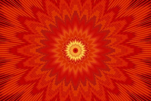 Background red kaleidoscope flower pattern. fabric. — Stock Photo, Image