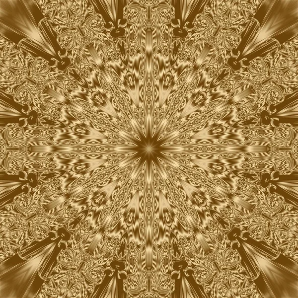 Złoty wzór symetrii i geometryczny złoty wzór, tapety tekstylne. — Zdjęcie stockowe
