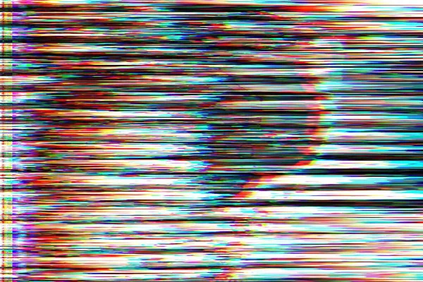 Glitch Signal Background Pixel Noise Display Interference Television — Stock Photo, Image