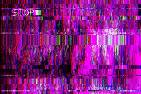 Glitch Pas Signal Pixel Fond Bruit Affichage Texture Numérique — Photo