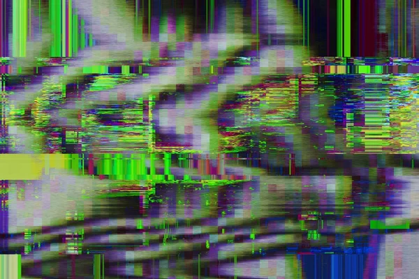 Glitch Geen Signaal Achtergrond Pixel Ruis Display Computer Beschadigd — Stockfoto