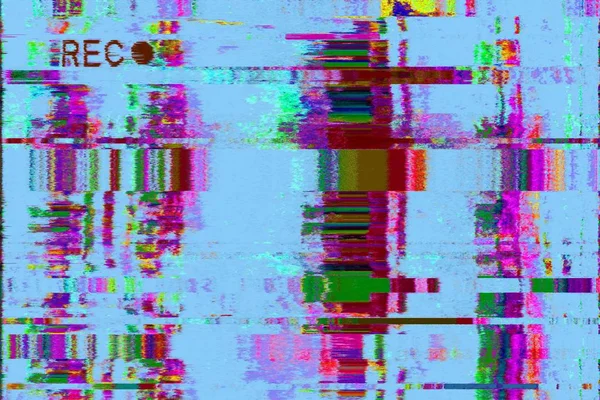 Glitch Nessun Segnale Sfondo Pixel Rumore Display Grano Digitale — Foto Stock