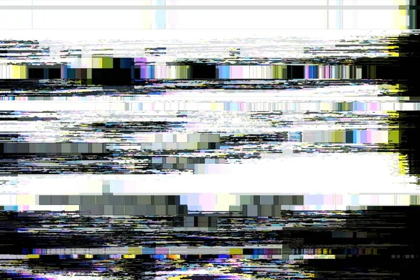 Glitch Nessun Segnale Sfondo Pixel Rumore Display Computer Danneggiato — Foto Stock