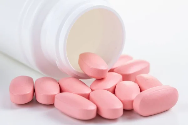 Medicina Píldora Blanco Prescripción Tableta Médica Para Salud Enfermedad — Foto de Stock