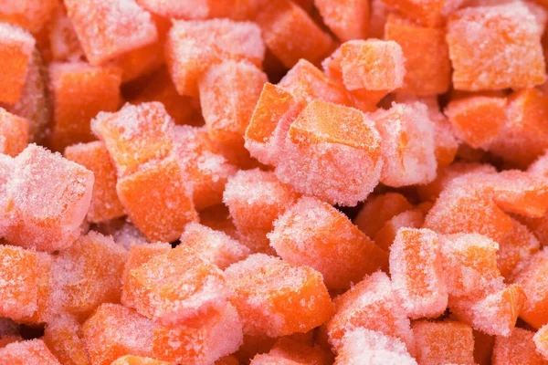 Fondo Zanahoria Cruda Congelada Naranja Alimentos Frescos Heladas —  Fotos de Stock