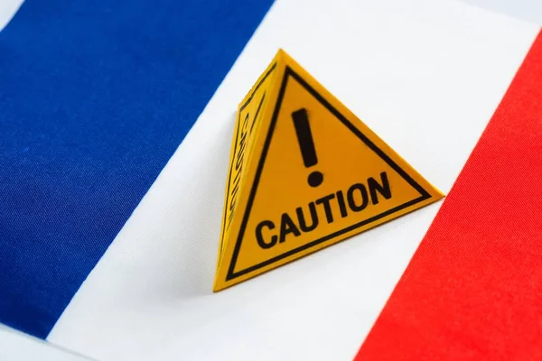 Franciaország Flag Virus 2019 Ncov Járványkitörés Covid Elővigyázatosság Karantén Világjárvány — Stock Fotó
