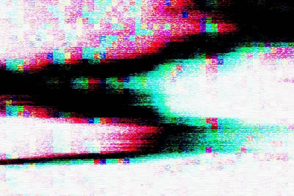 Glitch Nessun Segnale Sfondo Pixel Rumore Display Vhs Digitale — Foto Stock