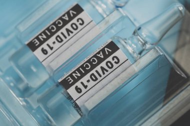 Virüs tıbbi CVID-19 Coronavirus enfeksiyonu aşısı hastanede, Corona.
