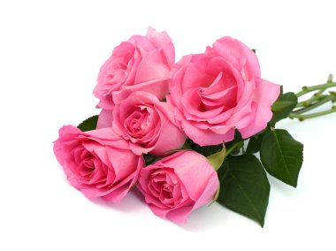 Beyaz arka planda izole edilmiş güzel bir buket gül.