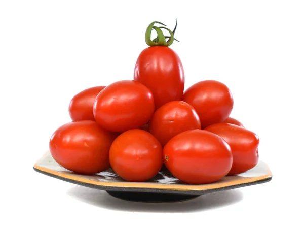 Fruta Fresca Tomates Cherry Aislada Sobre Fondo Blanco — Foto de Stock
