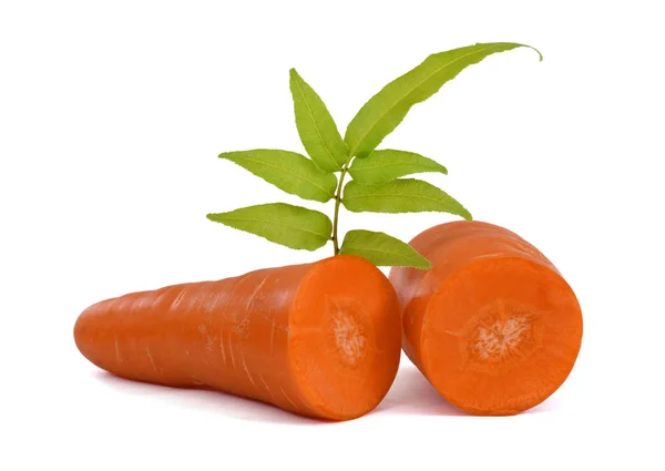 Carota Affettata Isolata Fondo Bianco — Foto Stock