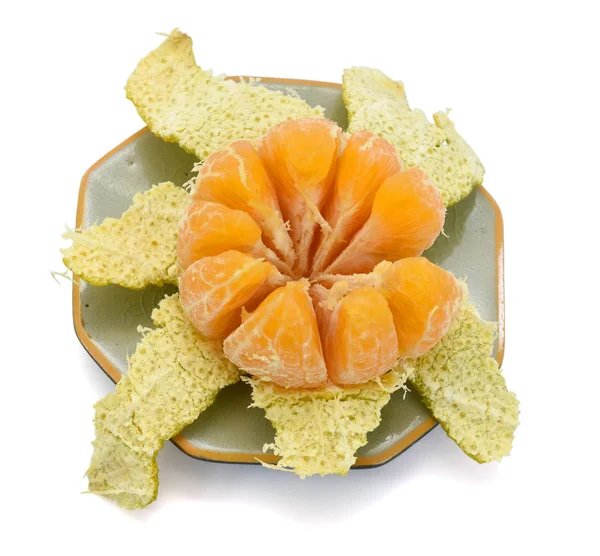 Arrancar Frutos Mandarina Aislados Sobre Fondo Blanco — Foto de Stock